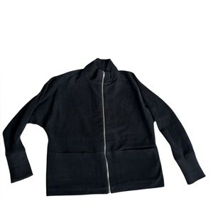 Stephan Schneider Black Cotton Bomber Style Jacket Minimalistic Avant-Garde Sz1